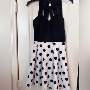 Black/Polka Dot formal short dress
